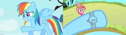 Size: 1777x499 | Tagged: safe, derpibooru import, pinkie pie, rainbow dash, earth pony, pegasus, drawing, g4, image, jpeg, pencil, watch