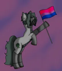 Size: 1440x1656 | Tagged: safe, artist:thomas.senko, derpibooru import, oc, oc:thomas senko, unofficial characters only, cyclops, earth pony, pony, robot, robot pony, bisexual pride flag, cactus, eye scar, facial scar, green hair, happy, image, male, png, pride, pride flag, pride month, scar, solo, stallion