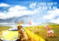 Size: 828x585 | Tagged: safe, artist:terkatoriam, derpibooru import, oc, unofficial characters only, car, duo, image, jpeg, obtrusive watermark, summer wrap up festival, watermark