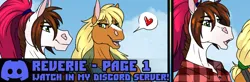 Size: 1520x500 | Tagged: safe, artist:sunny way, derpibooru import, oc, oc:sunny way, anthro, horse, pony, comic:reverie, art, artwork, chubby, comic, comic page, cute, digital art, equis universe, exclusive, female, image, male, mare, png, smiling, stallion, vectarion