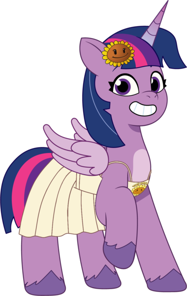 Size: 918x1449 | Tagged: safe, artist:edy_january, artist:prixy05, derpibooru import, edit, vector edit, twilight sparkle, twilight sparkle (alicorn), alicorn, pony, g5, my little pony: tell your tale, clothes, dress, flower, hairpin, image, laura shigihara, looking at you, png, simple background, slime, solo, sunflower, sunflower hairpin, transparent background, vector