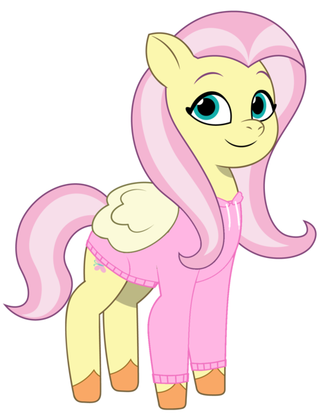 Size: 1400x1800 | Tagged: safe, artist:edy_january, artist:efk-san, artist:prixy05, derpibooru import, edit, vector edit, fluttershy, pegasus, pony, g4, g5, my little pony: tell your tale, clothes, g4 to g5, generation leap, hoodie, image, looking at you, pink hoodie, png, reference, remake, simple background, solo, transparent background, vector