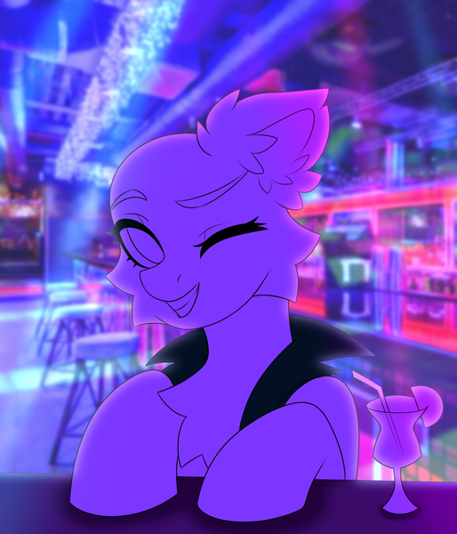 Size: 3500x4084 | Tagged: safe, artist:stesha, derpibooru import, pony, alcohol, cocktail, commission, drink, image, nightclub, png, sketch, ych sketch, your character here