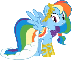 Size: 1403x1175 | Tagged: safe, artist:choedan-kal, derpibooru import, rainbow dash, pegasus, pony, g4, season 1, suited for success, clothes, cute, dashabetes, dress, female, formal wear, gala dress, gown, grand galloping gala, image, mare, png, rainbow dash always dresses in style, rainbow dash's first gala dress, vector