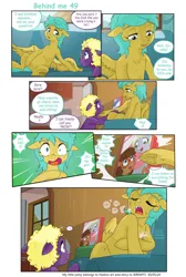 Size: 827x1229 | Tagged: safe, artist:jeremy3, derpibooru import, sunshower raindrops, oc, oc:valentine, earth pony, pegasus, pony, comic:behind me, comic, digital art, image, jpeg