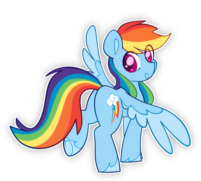 Size: 2150x1935 | Tagged: safe, artist:s.alt176, derpibooru import, rainbow dash, pegasus, pony, colored wings, derpibooru exclusive, eye clipping through hair, image, looking back, multicolored wings, outline, png, rear view, simple background, smiling, solo, spread wings, transparent background, underhoof, white outline, wings