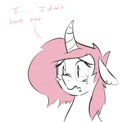 Size: 900x900 | Tagged: dead source, safe, artist:apinklife, artist:pinkgagy, oc, oc:gagy, unofficial characters only, alicorn, pony, alicorn oc, ask, bust, crying, curved horn, dialogue, ear piercing, earring, female, floppy ears, horn, image, jewelry, mare, piercing, png, portrait, simple background, teary eyes, tumblr, white background, wings