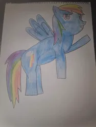 Size: 1500x2000 | Tagged: safe, artist:alan-the-animeartist, derpibooru import, rainbow dash, pegasus, g4, female, image, jpeg, solo, traditional art