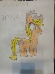 Size: 1500x2000 | Tagged: safe, artist:alan-the-animeartist, derpibooru import, applejack, earth pony, g4, female, image, jpeg, solo, traditional art