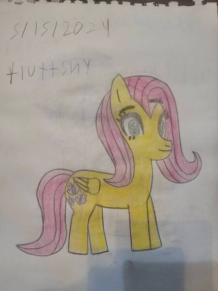 Size: 1500x2000 | Tagged: safe, artist:alan-the-animeartist, derpibooru import, fluttershy, pegasus, g4, female, image, jpeg, solo, traditional art