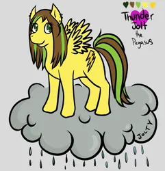 Size: 751x780 | Tagged: safe, artist:jolty, derpibooru import, oc, oc:thunderjolt, pegasus, image, png, yellow pony