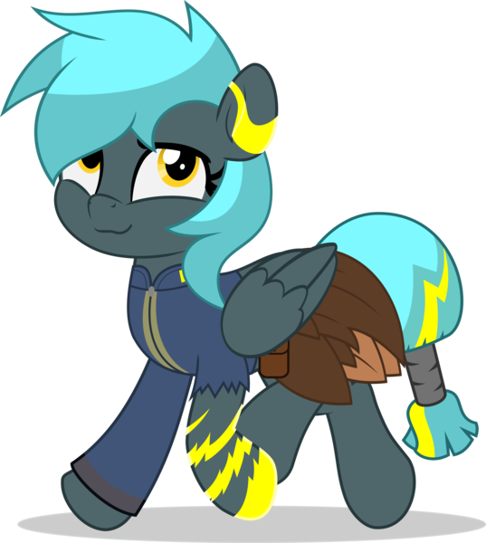 Size: 4478x5000 | Tagged: safe, artist:jhayarr23, derpibooru import, oc, oc:storm aura, pegasus, pony, fallout equestria, commission, commissioner:solar aura, fallout, female, image, mare, outfit, pegasus oc, png, simple background, tattoo, transparent background, wings