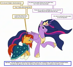 Size: 2467x2267 | Tagged: safe, artist:termyotter, derpibooru import, princess twilight 2.0, sunburst, twilight sparkle, twilight sparkle (alicorn), alicorn, pony, the last problem, atg 2024, duo, duo male and female, female, image, jpeg, male, older, older twilight, older twilight sparkle (alicorn), simple background, white background