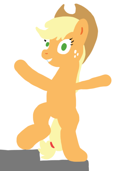 Size: 1703x2533 | Tagged: safe, artist:wissle, derpibooru import, applejack, earth pony, pony, atg 2024, bipedal, female, g4, happy, image, looking at you, mare, newbie artist training grounds, png, simple background, solo, transparent background, walking