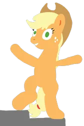 Size: 1703x2533 | Tagged: safe, artist:wissle, derpibooru import, applejack, earth pony, pony, atg 2024, bipedal, female, g4, happy, image, looking at you, mare, newbie artist training grounds, png, simple background, solo, transparent background, walking