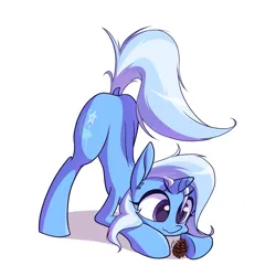 Size: 3500x3500 | Tagged: safe, artist:kaf_pone, derpibooru import, trixie, pony, unicorn, behaving like a cat, face down ass up, female, horn, image, mare, pinecone, png, simple background, solo