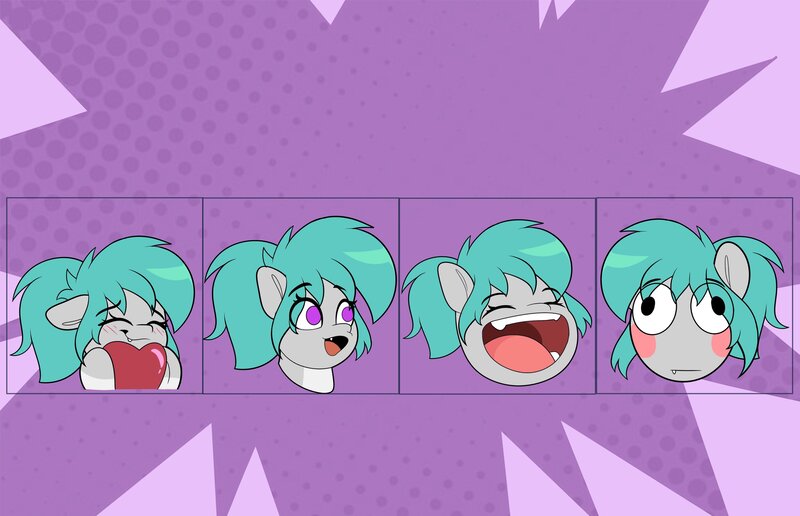 Size: 3600x2324 | Tagged: safe, artist:joaothejohn, derpibooru import, oc, oc:rikka, original species, pony, shark, shark pony, blushing, commission, cute, emoji, emotes, expressions, heart, image, jpeg, laughing, meme, open mouth, poggers, shy, simple background, smiling, solo, your character here