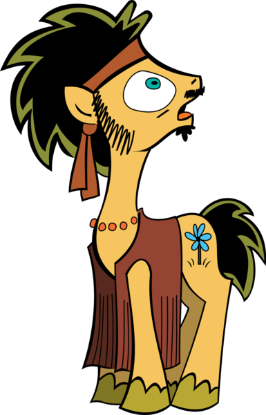 Size: 1024x1596 | Tagged: safe, artist:andypriceart, artist:brunursus, derpibooru import, idw, flax seed, earth pony, pony, g4, hippie, image, male, micro-series #3, my little pony micro-series, open mouth, png, simple background, stallion, transparent background, vector