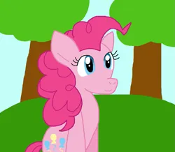 Size: 981x855 | Tagged: safe, artist:cmara, derpibooru import, pinkie pie, earth pony, female, g4, image, png, solo, tree