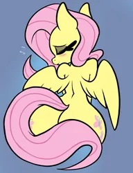 Size: 1668x2174 | Tagged: suggestive, artist:steelsoul, derpibooru import, fluttershy, pegasus, pony, butt, embarrassed, eyes closed, female, flutterbutt, g4, image, looking back, mare, plot, png, solo, solo female, strategically covered