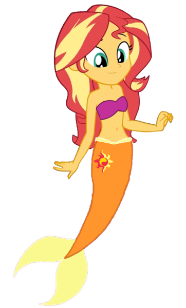 Size: 840x1393 | Tagged: safe, artist:fireluigi29, derpibooru import, sunset shimmer, mermaid, equestria girls, bare shoulders, female, fish tail, g4, image, mermaid tail, png, sleeveless, strapless, tail