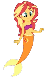 Size: 840x1393 | Tagged: safe, artist:fireluigi29, derpibooru import, sunset shimmer, mermaid, equestria girls, bare shoulders, female, fish tail, g4, image, mermaid tail, png, sleeveless, strapless, tail