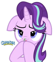 Size: 916x1052 | Tagged: safe, artist:duskyzombie, edit, ponerpics import, spike, starlight glimmer, dragon, pony, unicorn, :3, bedroom eyes, capri sun, cute, duo, duo male and female, female, floppy ears, g4, glimmerbetes, got milk, horn, image, juice, licking, male, micro, png, ship:sparlight, shipping, simple background, size difference, spikelove, straight, sucking, tiny, tongue out, transparent background, vector, winged spike, wings