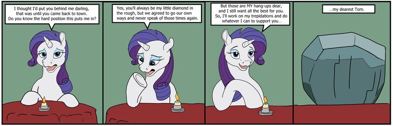 Size: 2431x783 | Tagged: safe, artist:termyotter, derpibooru import, rarity, tom, pony, atg 2024, candle, image, jpeg, newbie artist training grounds