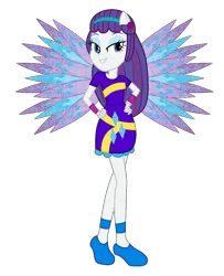 Size: 958x1177 | Tagged: safe, artist:ketrin29, artist:user15432, derpibooru import, rarity, fairy, equestria girls, alternate hairstyle, base used, clothes, colored wings, crossover, cutie mark, cutie mark on clothes, dress, ear piercing, earring, eastrix, fairy wings, fairyized, g4, hand on hip, headband, image, jewelry, piercing, png, ponied up, purple dress, purple wings, shoes, simple background, smiling, sparkly wings, transparent background, wings, winx, winx club, winxified