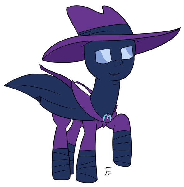 Size: 3730x3779 | Tagged: safe, artist:frownfactory, derpibooru import, mare do well, pony, the mysterious mare do well, cape, clothes, female, g4, hat, image, mare do well costume, png, raised hoof, simple background, smiling, solo, transparent background