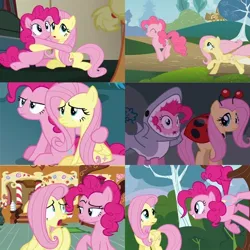 Size: 736x736 | Tagged: episode needed, safe, artist:mixermike622, derpibooru import, screencap, fluttershy, pinkie pie, earth pony, pegasus, pony, buckball season, dragonshy, clothes, costume, duo, duo female, female, g4, image, jpeg, nightmare night costume