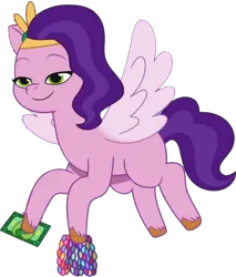 Size: 772x904 | Tagged: safe, derpibooru import, edit, edited screencap, editor:pascalmulokozi2, screencap, pipp petals, g5, my little pony: tell your tale, spoiler:g5, spoiler:my little pony: tell your tale, background removed, bracelet, image, jewelry, money, not a vector, png, simple background, smug, transparent, transparent background