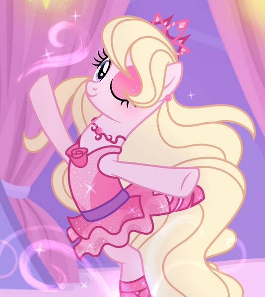 Size: 1220x1370 | Tagged: safe, artist:cstrawberrymilk, derpibooru import, ponified, pony, barbie, clothes, eyeshadow, image, jpeg, makeup, one eye closed, solo, tutu, wink