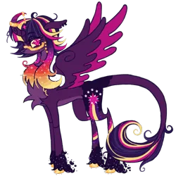 Size: 2048x2048 | Tagged: safe, artist:cingulomana, derpibooru import, part of a set, twilight sparkle, twilight sparkle (alicorn), alicorn, pony, ahoge, alternate accessories, alternate color palette, alternate design, alternate eye color, alternate hairstyle, alternate mane color, alternate tail color, alternate tailstyle, alternate universe, blaze (coat marking), chest fluff, coat markings, colored, colored belly, colored hooves, colored horn, colored pupils, colored wings, colored wingtips, concave belly, curved horn, cutie mark eyes, ear fluff, ethereal fetlocks, ethereal mane, eye clipping through hair, eyebrows, eyebrows visible through hair, eyelashes, facial markings, female, flat colors, floppy ears, g4, glasses, glasses chain, gold hooves, height difference, high res, hooves, horn, horn ring, image, jewelry, leonine tail, lidded eyes, long mane, long neck, long tail, mare, mealy mouth (coat marking), multicolored mane, multicolored tail, pale belly, pink pupils, pink wingtips, png, profile, purple coat, purple wings, ring, shiny hooves, shoulder fluff, simple background, slender, smiling, socks (coat marking), solo, sparkly mane, spread wings, standing, starry eyes, starry fetlocks, starry mane, tail, thin, thin legs, transparent background, twitterina design, two toned wings, unshorn fetlocks, unusual pupils, wall of tags, wingding eyes, wings, wolf cut, yellow hooves