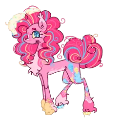 Size: 2048x2048 | Tagged: safe, artist:cingulomana, derpibooru import, part of a set, pinkie pie, earth pony, pony, alternate accessories, alternate color palette, alternate cutie mark, alternate design, alternate mane color, alternate tail color, alternate tailstyle, alternate universe, big tail, blue eyes, chest fluff, coat markings, colored, colored belly, colored eartips, colored eyebrows, colored hooves, colored sclera, concave belly, crystal eyes, curly mane, curly tail, ear fluff, ear tufts, eyelashes, facial markings, female, flat colors, food, frosting, g4, gem eyes, high res, hooves, image, leg fluff, long eyelashes, long legs, long mane, long neck, looking back, mare, messy, messy mane, mismatched hooves, multicolored hooves, neck fluff, pale belly, pink coat, pink hooves, pink mane, pink tail, png, profile, purple coat, raised hoof, shiny eyes, shiny hooves, shoulder fluff, simple background, slender, smiling, snip (coat marking), socks (coat marking), solo, sparkly eyes, sparkly hooves, sparkly legs, splotches, sprinkles in tail, standing, tail, tail accessory, tall ears, thin, three toned mane, three toned tail, tongue out, transparent background, tri-color mane, tri-color tail, tri-colored mane, tri-colored tail, tricolor mane, tricolor tail, tricolored mane, tricolored tail, twitterina design, unshorn fetlocks, wall of tags, wingding eyes, yellow sclera