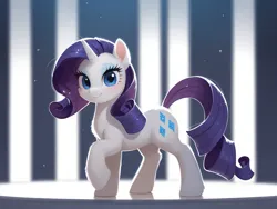 Size: 3200x2400 | Tagged: safe, ai content, derpibooru import, generator:tponynai3, machine learning generated, prompter:derp621, rarity, unicorn, g4, horn, image, jpeg, looking at you