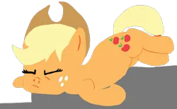 Size: 2437x1499 | Tagged: safe, artist:wissle, derpibooru import, applejack, earth pony, pony, atg 2024, eyes closed, faceplant, falling, female, g4, image, mare, newbie artist training grounds, png, silly, silly pony, simple background, solo, solo focus, stairs, transparent background, who's a silly pony