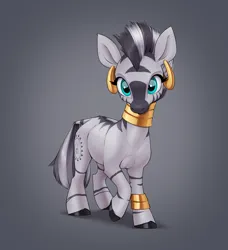 Size: 2044x2241 | Tagged: safe, artist:aquaticvibes, derpibooru import, zecora, pony, zebra, female, gradient background, image, mare, png, raised hoof, solo