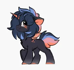 Size: 1092x1026 | Tagged: safe, artist:little-sketches, derpibooru import, oc, oc:basil lighthoof, pony, unicorn, chest fluff, colt, foal, horn, image, looking at you, male, png, simple background, smiling, solo, unicorn oc