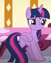 Size: 431x531 | Tagged: safe, derpibooru import, screencap, twilight sparkle, twilight sparkle (alicorn), alicorn, pony, deep tissue memories, spoiler:deep tissue memories, cropped, cute, g4, image, my little pony: friendship is forever, png, sad, sadorable, solo