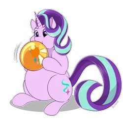 Size: 4000x4000 | Tagged: safe, artist:sugaryviolet, derpibooru import, starlight glimmer, pony, unicorn, balloon, blowing, blowing up balloons, chubby, commissioner:puffydearlysmith, cutie mark, female, horn, image, implied shipping, implied starburst, implied straight, inflating, mare, png, simple background, starlooner glimmer, that pony sure does love balloons, transparent background