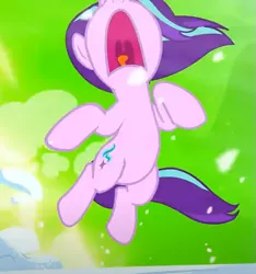 Size: 555x594 | Tagged: safe, derpibooru import, screencap, starlight glimmer, pony, unicorn, the ending of the end, cropped, g4, horn, image, nose in the air, open mouth, png, solo