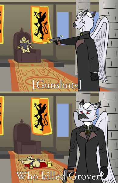 Size: 3850x5950 | Tagged: artist needed, semi-grimdark, derpibooru import, oc, oc:ferdinand dawnclaw, oc:grover vi, equestria at war mod, image, meme, murder, png, reddit