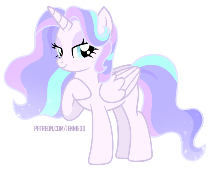 Size: 1000x799 | Tagged: safe, artist:jennieoo, derpibooru import, oc, oc:radiant light, unofficial characters only, alicorn, pony, eyeshadow, image, looking at you, makeup, png, raffle prize, raffle winner, simple background, smiling, smiling at you, solo, sparkles, transparent background, vector