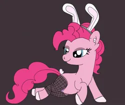 Size: 1785x1492 | Tagged: suggestive, artist:thebronypony123, derpibooru import, pinkie pie, earth pony, animal costume, bunny costume, bunny ears, clothes, costume, female, image, jpeg, leggings, solo