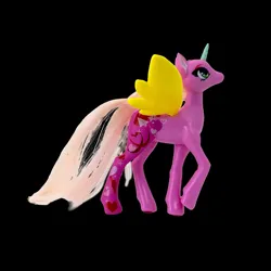 Size: 1000x1000 | Tagged: safe, derpibooru import, alicorn, pony, 1000 years in photoshop, anime eyes, black background, bootleg, colored horn, colored wings, female, horn, image, jpeg, mare, ponycorn magic hair, simple background, solo, toy, wings