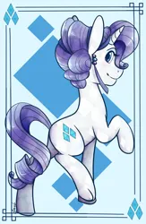 Size: 810x1242 | Tagged: safe, artist:lilliesinthegarden, derpibooru import, rarity, crystal pony, pony, unicorn, alternate hairstyle, butt, crystal rarity, crystallized, female, horn, image, jpeg, mare, plot, raised hoof, rearity