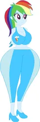 Size: 224x681 | Tagged: suggestive, artist:sturk-fontaine, derpibooru import, rainbow dash, equestria girls, base used, big breasts, breasts, g4, huge breasts, image, impossibly wide hips, png, simple background, thighs, thunder thighs, white background, wide hips
