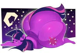 Size: 4006x2790 | Tagged: suggestive, artist:emma noorman, derpibooru import, twilight sparkle, pony, unicorn, ass up, butt, butt jiggle, crossed hooves, eyelashes, eyes closed, face down ass up, fat, g4, hooves, horn, huge butt, hyper, hyper butt, image, impossibly large butt, jiggle, large butt, moon, night, night sky, png, sky, sleeping, stars, thighs, thunder thighs, twibutt, twilard sparkle, unicorn twilight