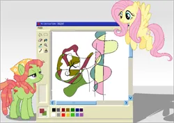 Size: 1153x816 | Tagged: safe, artist:applepost67, derpibooru import, fluttershy, tree hugger, duo, duo female, female, image, meta, ms paint, png